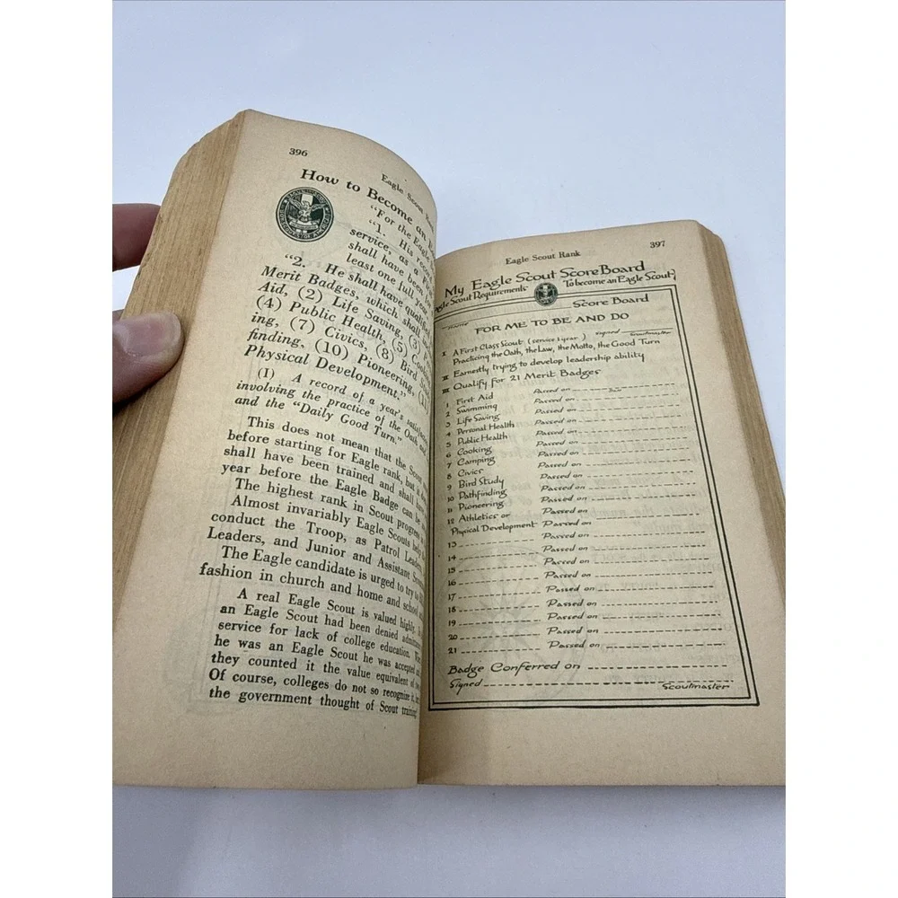 BSA Boy Scouts of America Handbook for Boys 1930s Distressed